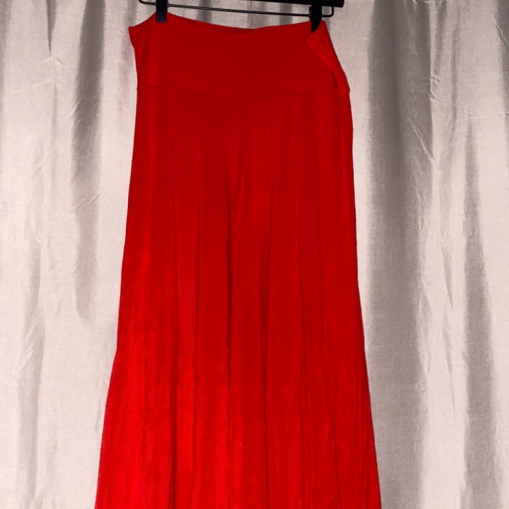 Red Wide Leg Stretchy Pants